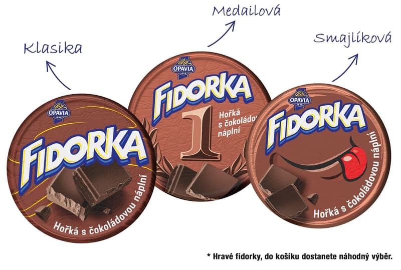 Opavia Fidorka Hořká s čokoládovou náplní hnědá