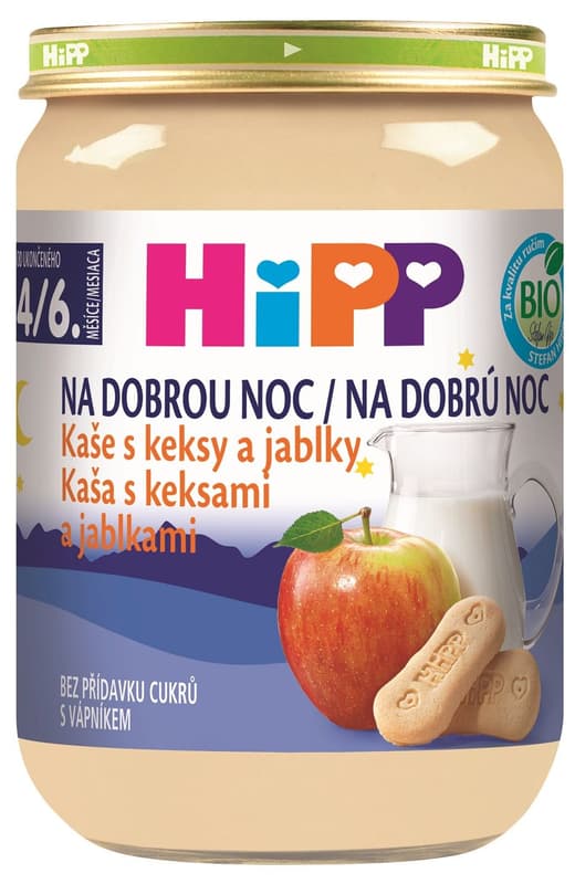 HiPP BIO Kaše na dobrou noc s keksy a jablky