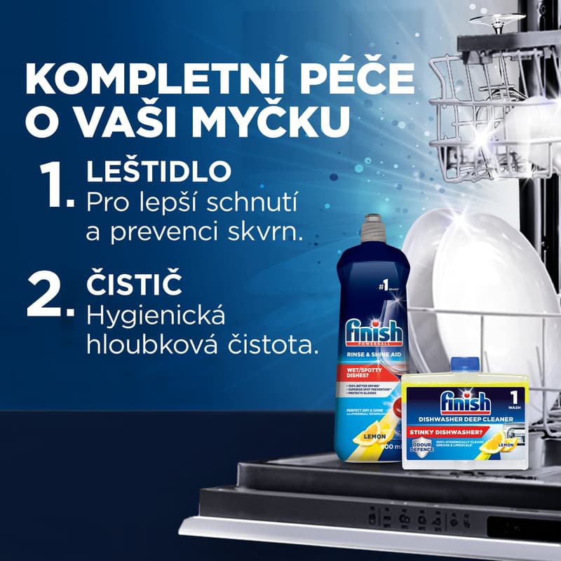 Finish Dishwasher cleaner lemon 2 × 250 ml
