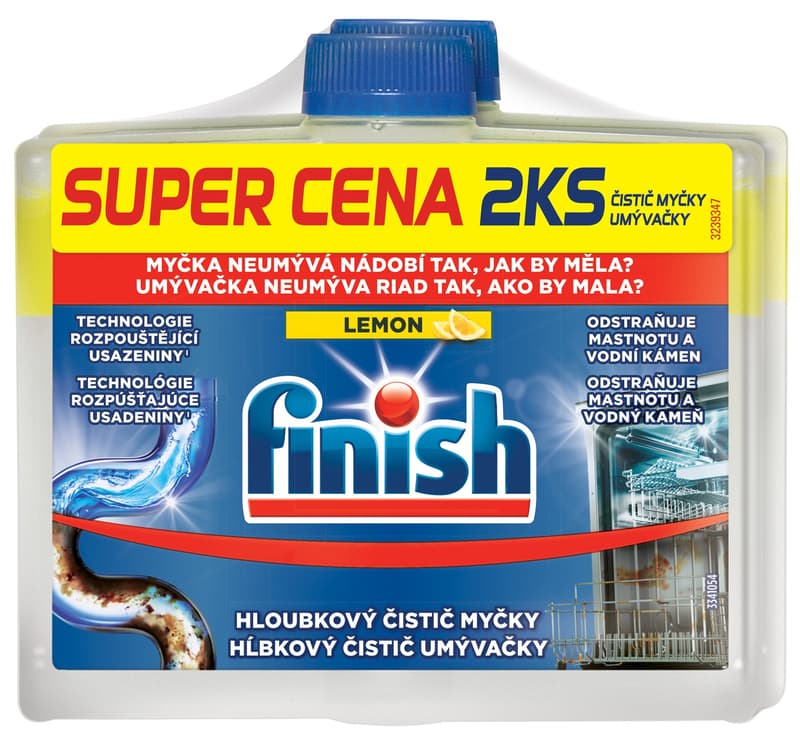 Finish Dishwasher cleaner lemon 2 × 250 ml