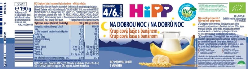 HiPP BIO Semolina porridge with banana