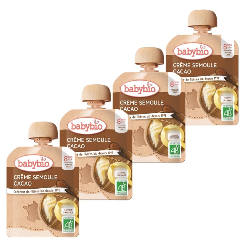 Babybio BIO Kapsička krupice s kakaem (4×85g)
