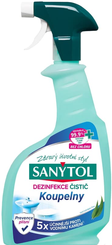 Sanytol Dezinfekce proti vodnímu kameni do koupelny s vůní eukalyptu ve spreji