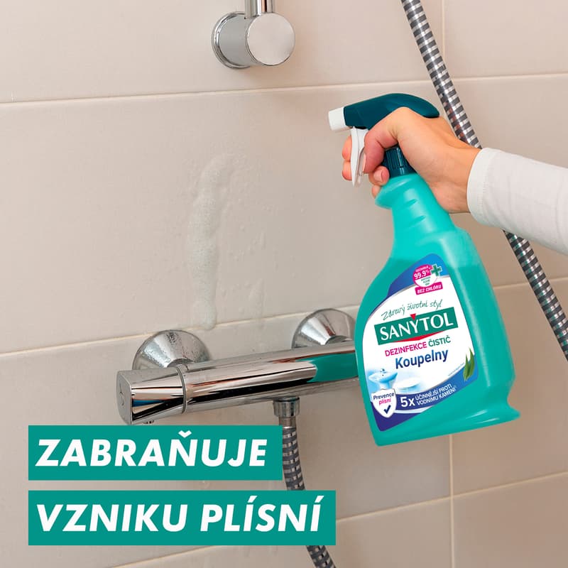 Sanytol Dezinfekce proti vodnímu kameni do koupelny s vůní eukalyptu ve spreji