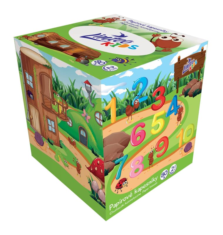 Linteo Kids paper handkerchiefs with children's motif 2-layer box