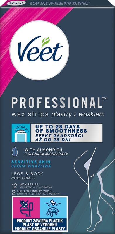 Veet Strip wax strips for easy grip on the feet and body for sensitive skin