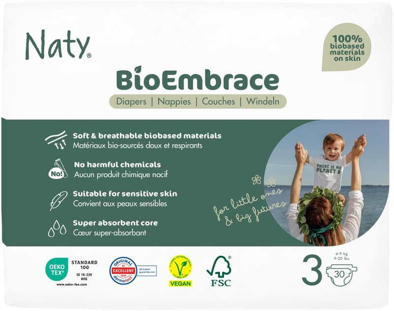 Naty Bioembrace diapers Midi (size 3) 4–9 kg