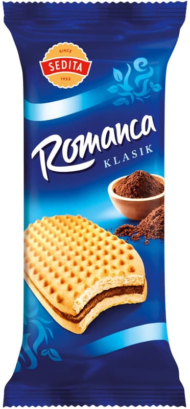 Sedita Romanca biscuit having a cream filling with cocoa
