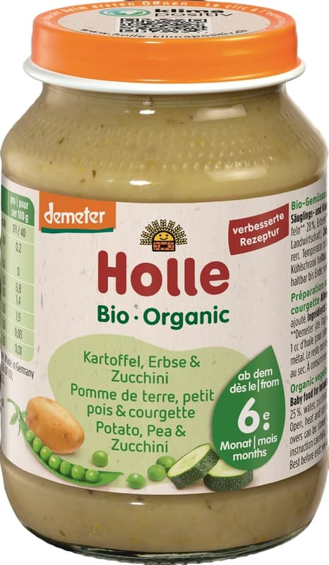 Holle BIO Baby snack of potatoes, peas and zucchini