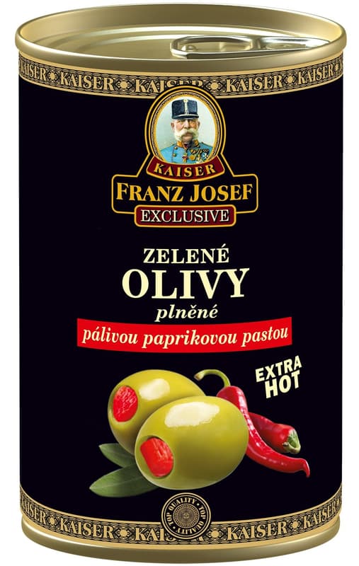 Franz Josef Kaiser Green olives stuffed with hot pepper paste