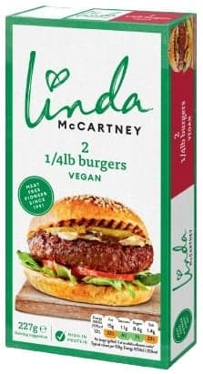Linda McCartney Vegetarian burgers frozen 2pcs