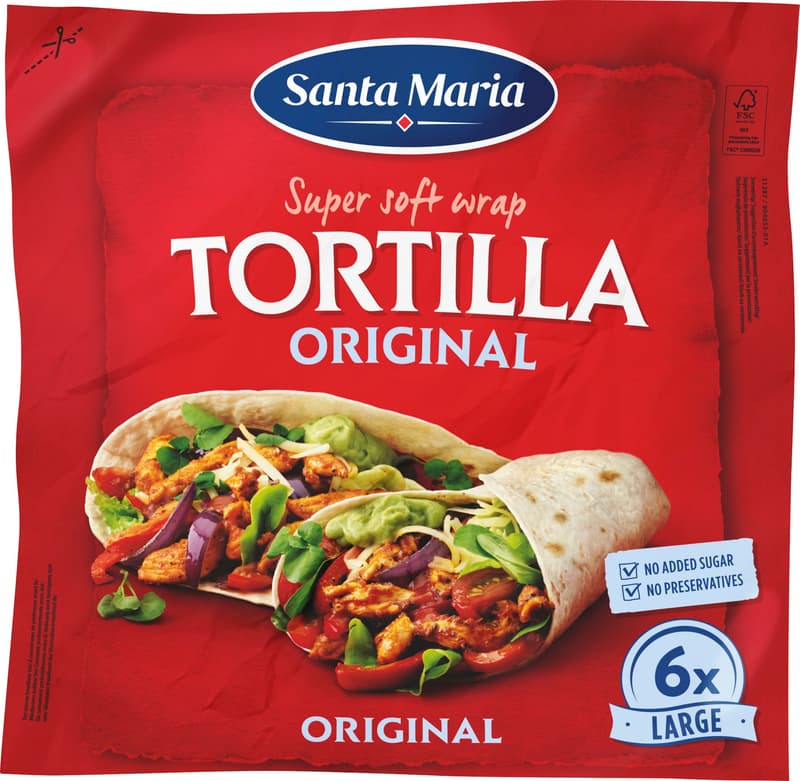 Santa Maria Tex Mex Mexican wheat tortilla 24cm 6pcs