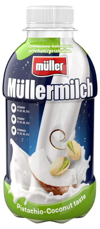 Müllermilch Milk drink with pistachio-coconut flavor
