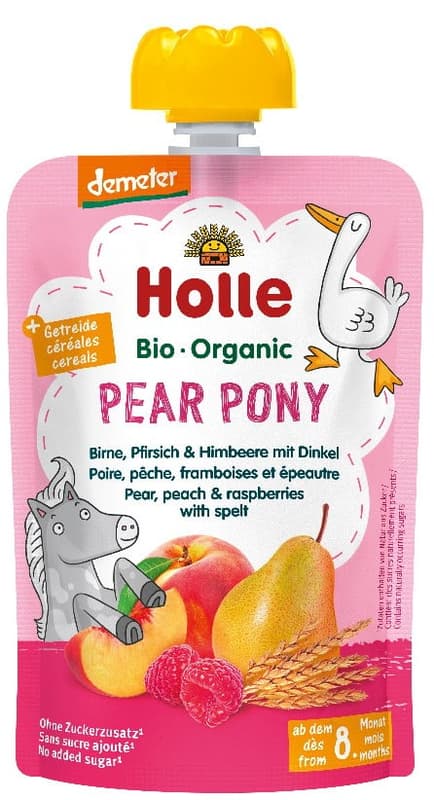 Holle BIO Pear, peach, raspberry with spelled pocket
