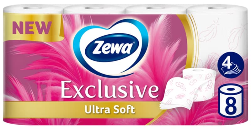 Zewa Ultra Soft toilet paper, 4 ply, 8pcs