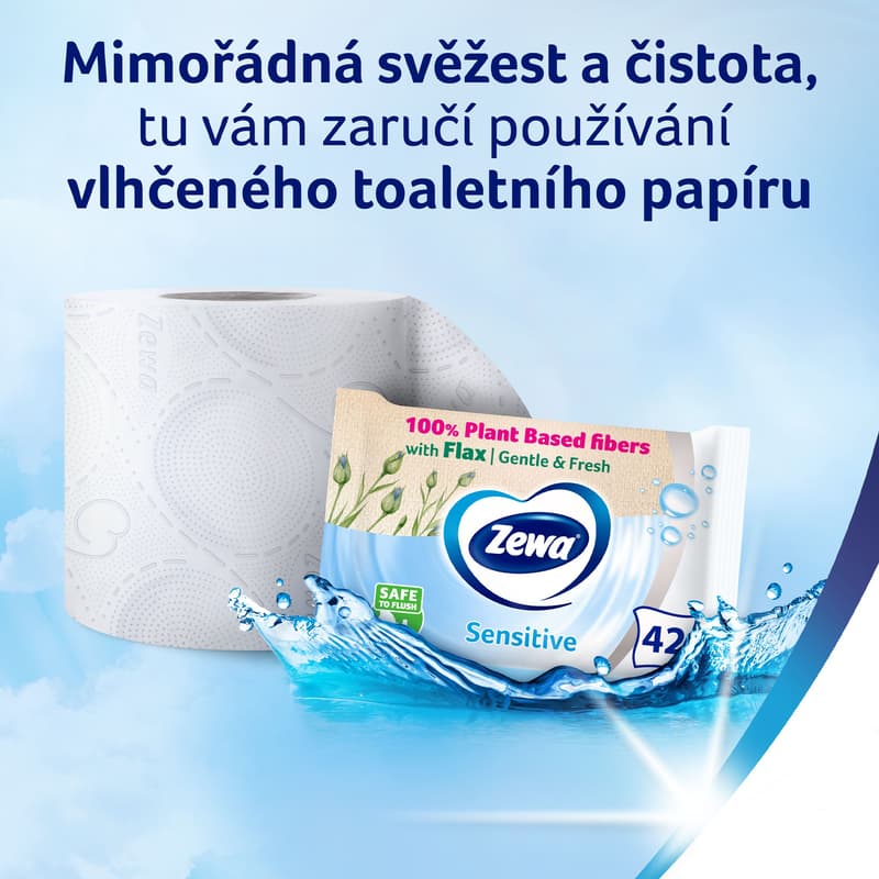 Zewa Delicate Care toilet paper, 3 ply, 8pcs