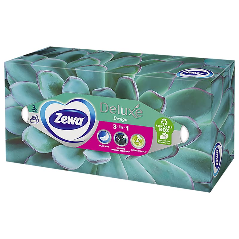 Zewa Deluxe Design paper handkerchiefs 3-layer box