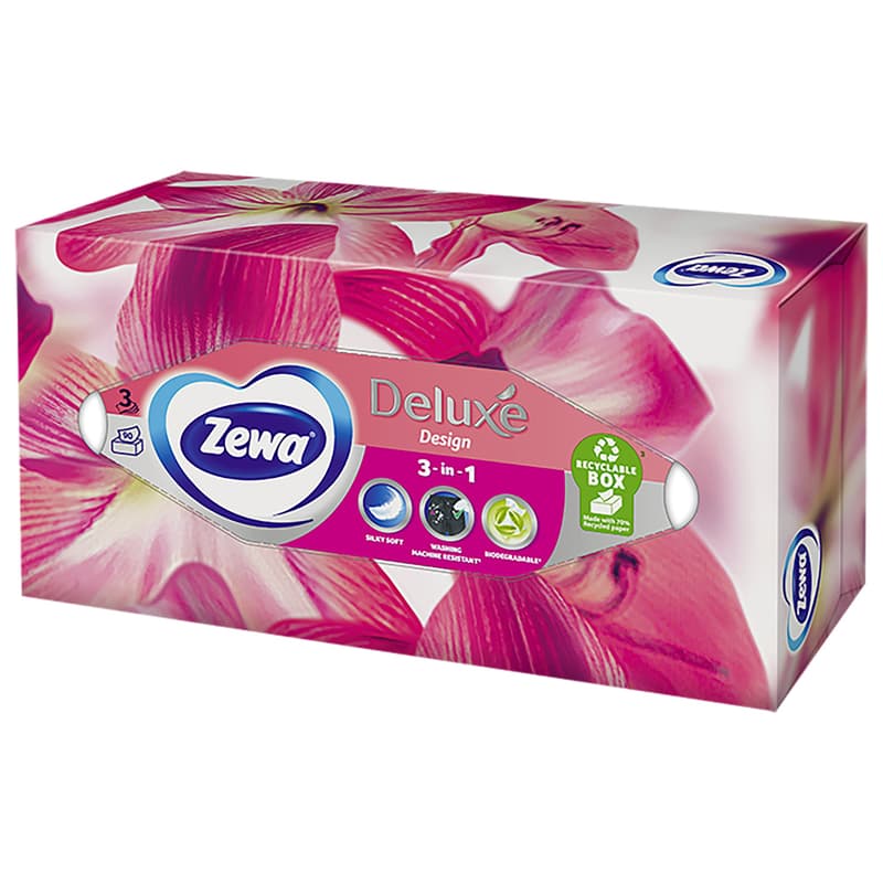 Zewa Deluxe Design paper handkerchiefs 3-layer box