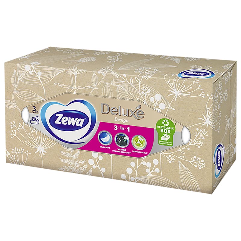 Zewa Deluxe Design paper handkerchiefs 3-layer box