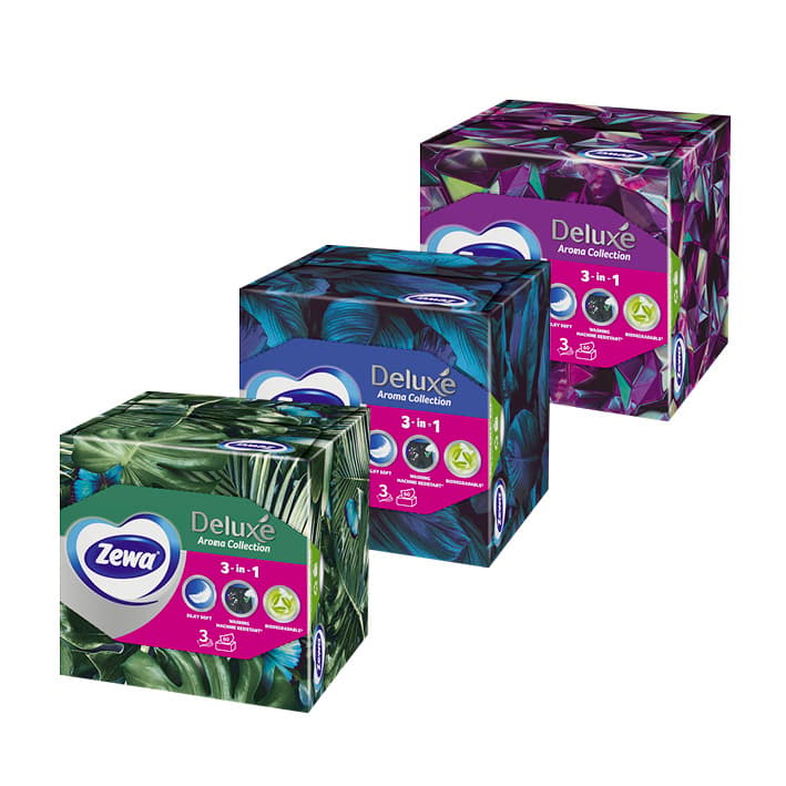 Zewa Deluxe Aroma Collection paper handkerchiefs 3-layer box