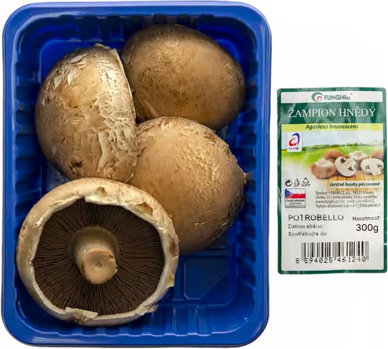 Žampiony Portobello, vanička