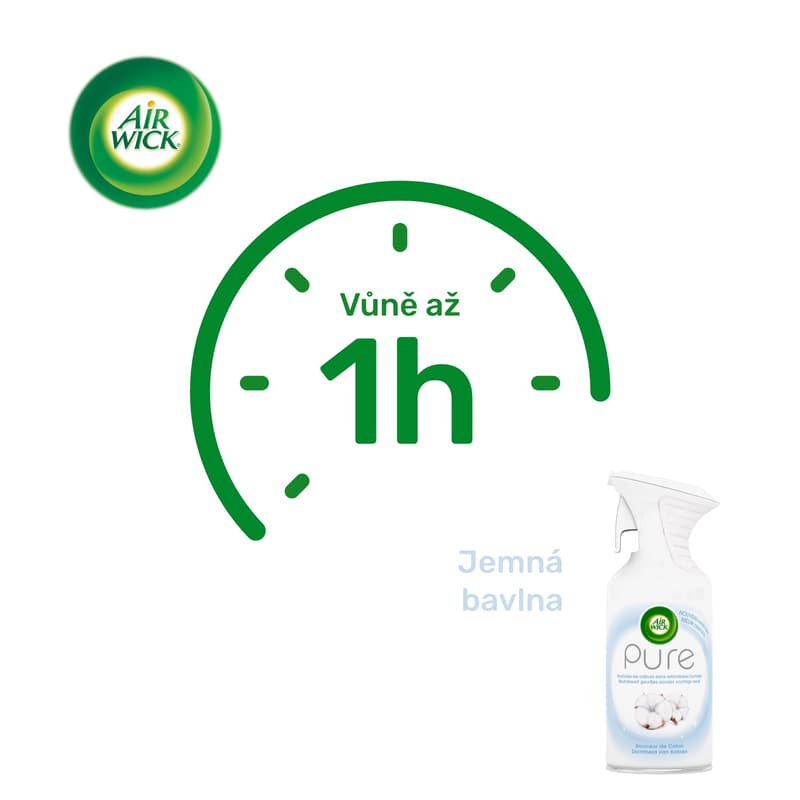 Air Wick Active Fresh osvěžovač vzduchu ve spreji – pure jemná bavlna