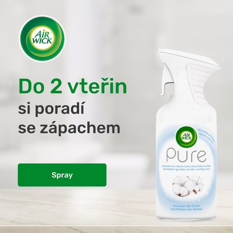 Air Wick Active Fresh osvěžovač vzduchu ve spreji – pure jemná bavlna