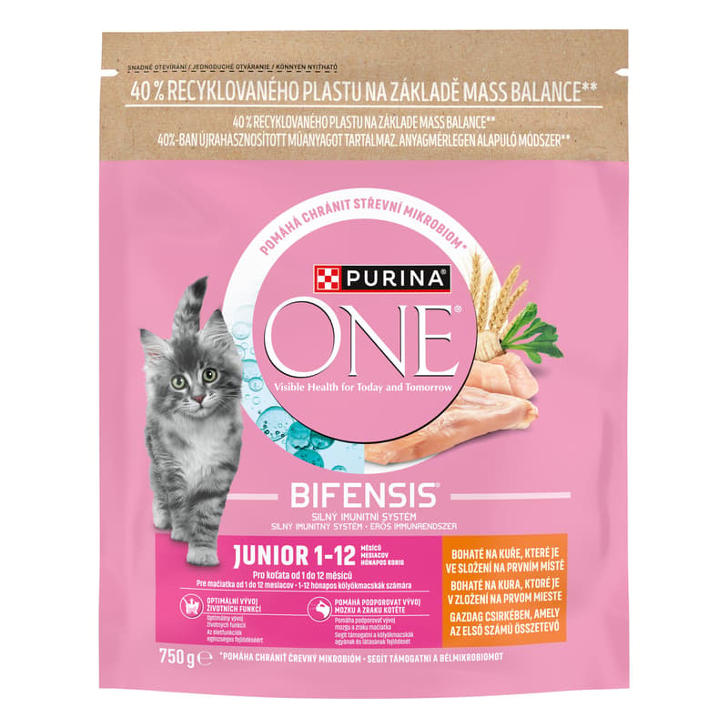 Purina ONE Junior with chicken and whole grain cereals