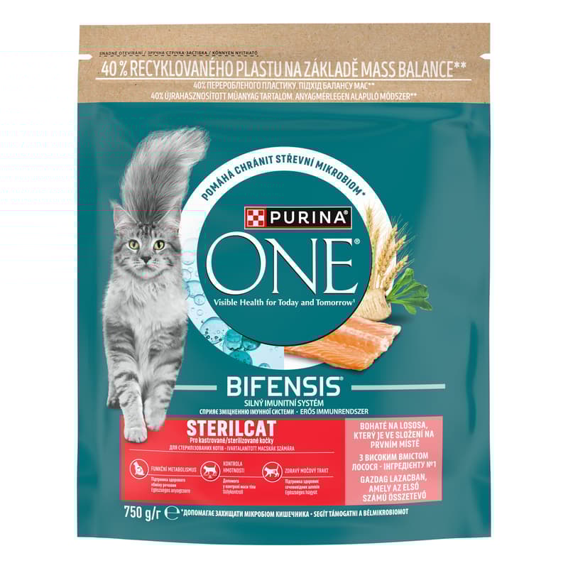 Purina ONE Bifensis Sterilised granule pro kočky losos