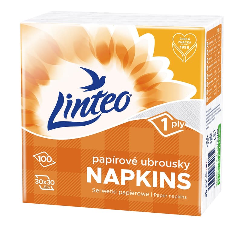 Linteo Paper napkins 30x30cm, white, 1 ply