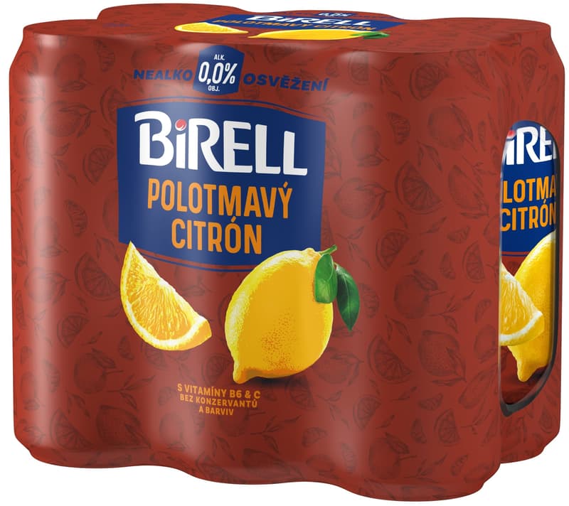 Birell 0.0 Semi-dark lemon non-alcoholic beer 6×0,5 l can