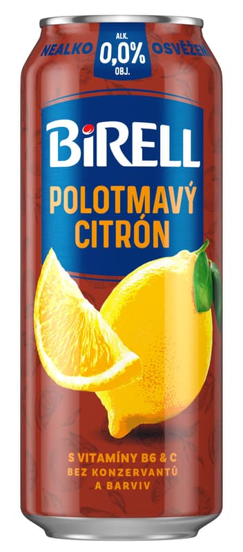 Birell 0.0 Semi-dark lemon non-alcoholic beer 6×0,5 l can