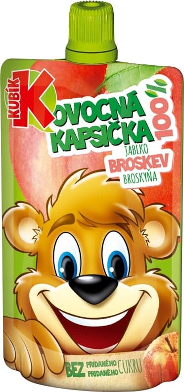 Kubík 100% fruit pocket peach, apple, carrot