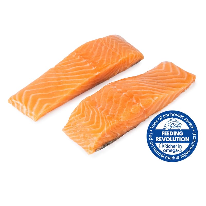 Salmon fillet with skin without bone duo-pack