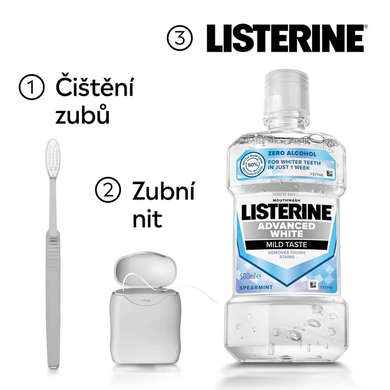 Listerine Advanced White Mild Taste Ústní voda