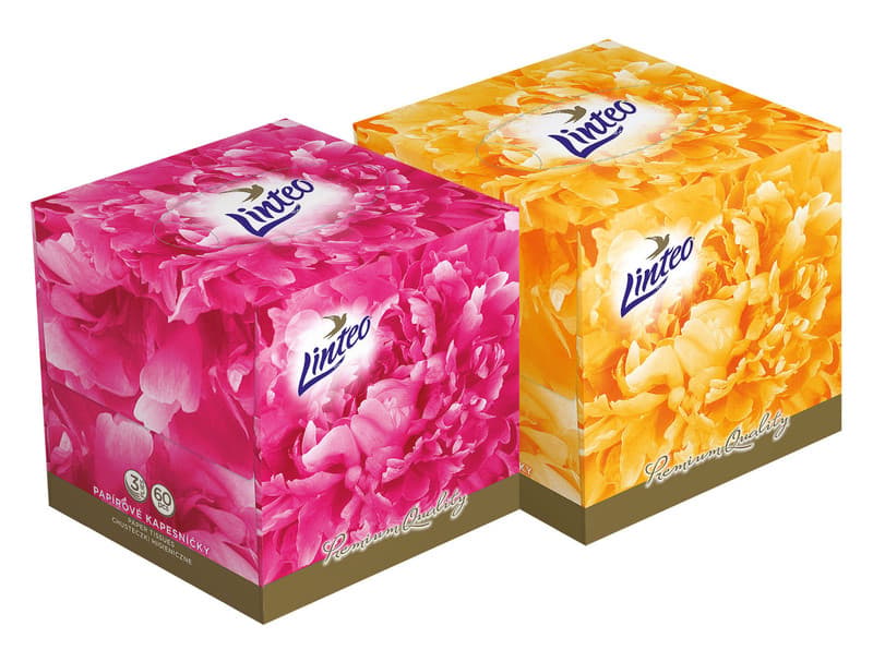 Linteo Premium papírové kapesníky 3vrstvé box