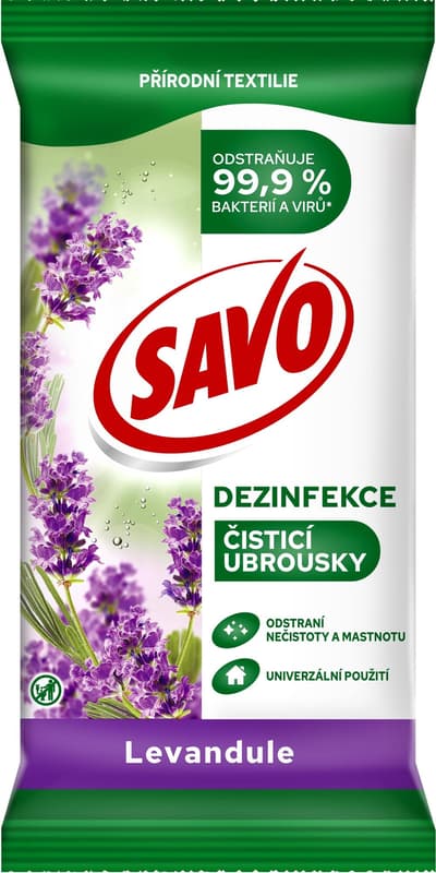Savo Univerzální čisticí a dezinfekční ubrousky levandule