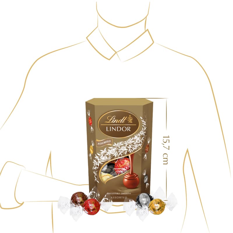 Lindt Bonboniéra LINDOR čokoládové pralinky směs zlatý mix