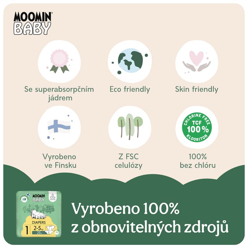Muumi Baby ECO Disposable diapers newborn 1 (2-5 kg)