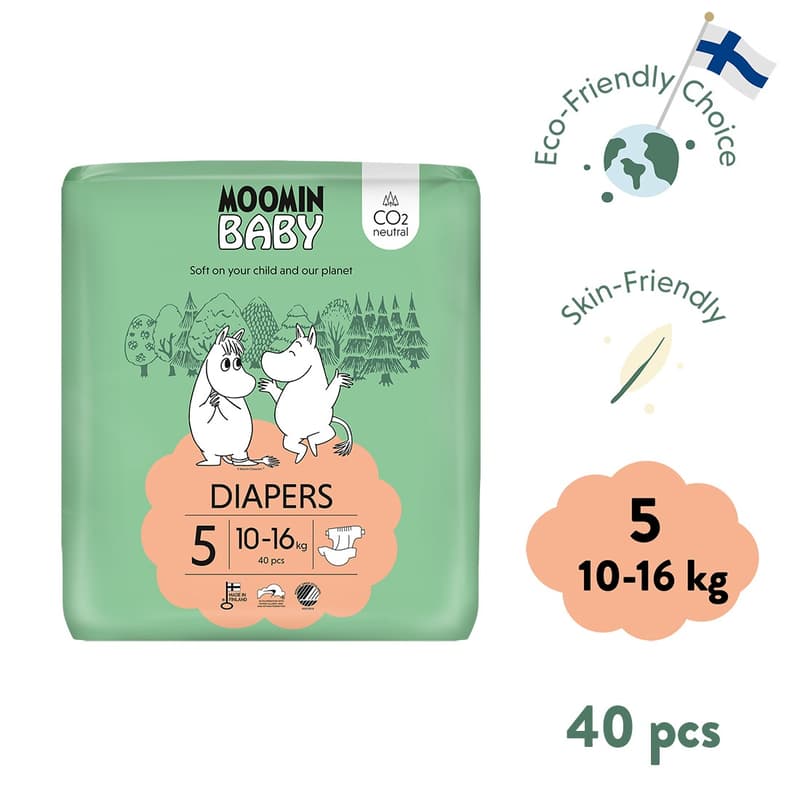 Muumi Baby ECO Disposable diapers maxi+ 5 (10–16 kg)