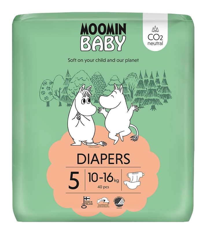 Muumi Baby ECO Disposable diapers maxi+ 5 (10–16 kg)