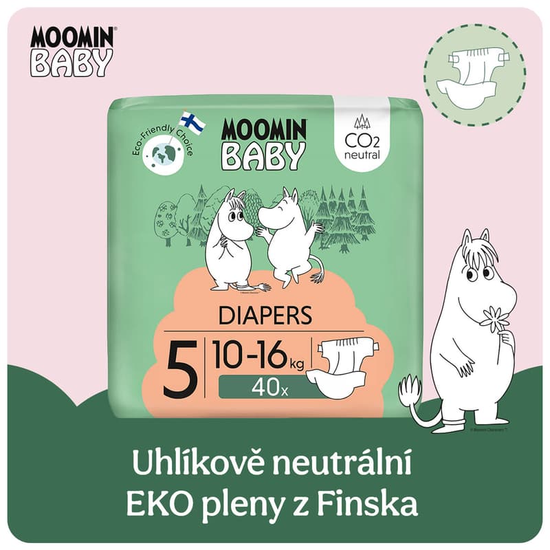 Muumi Baby ECO Disposable diapers maxi+ 5 (10–16 kg)