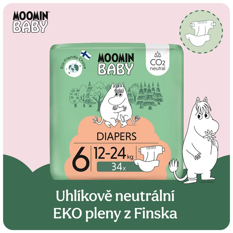 Muumi Baby ECO Disposable diapers junior 6 (12–24 kg)