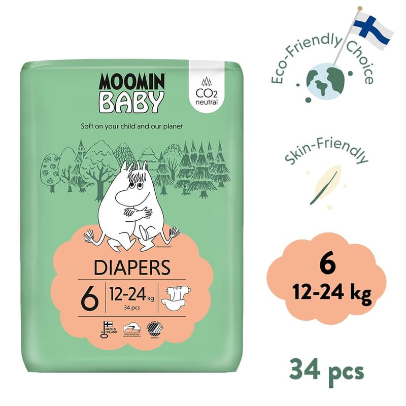 Muumi Baby ECO Disposable diapers junior 6 (12–24 kg)