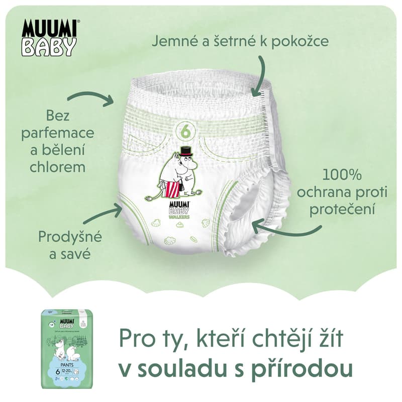 Muumi Baby ECO Diaper pants walkers junior 6 (12–20 kg)