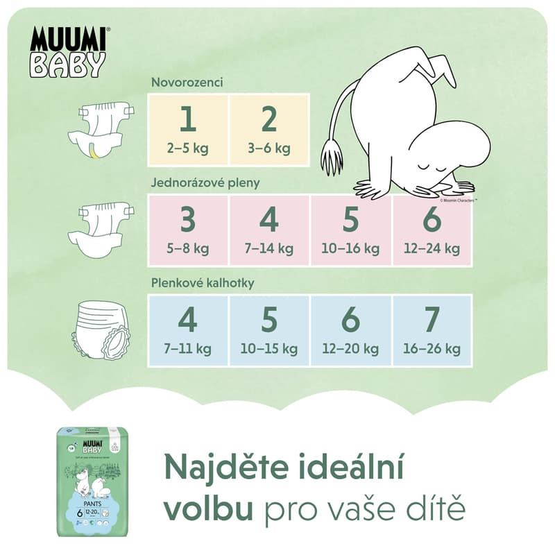 Muumi Baby ECO Diaper pants walkers junior 6 (12–20 kg)