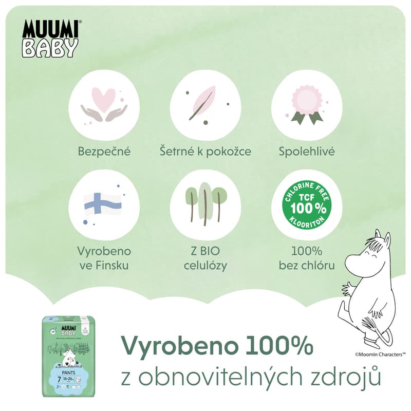 Muumi Baby EKO Plenkové kalhotky pants extra velké 7 (16–26 kg)