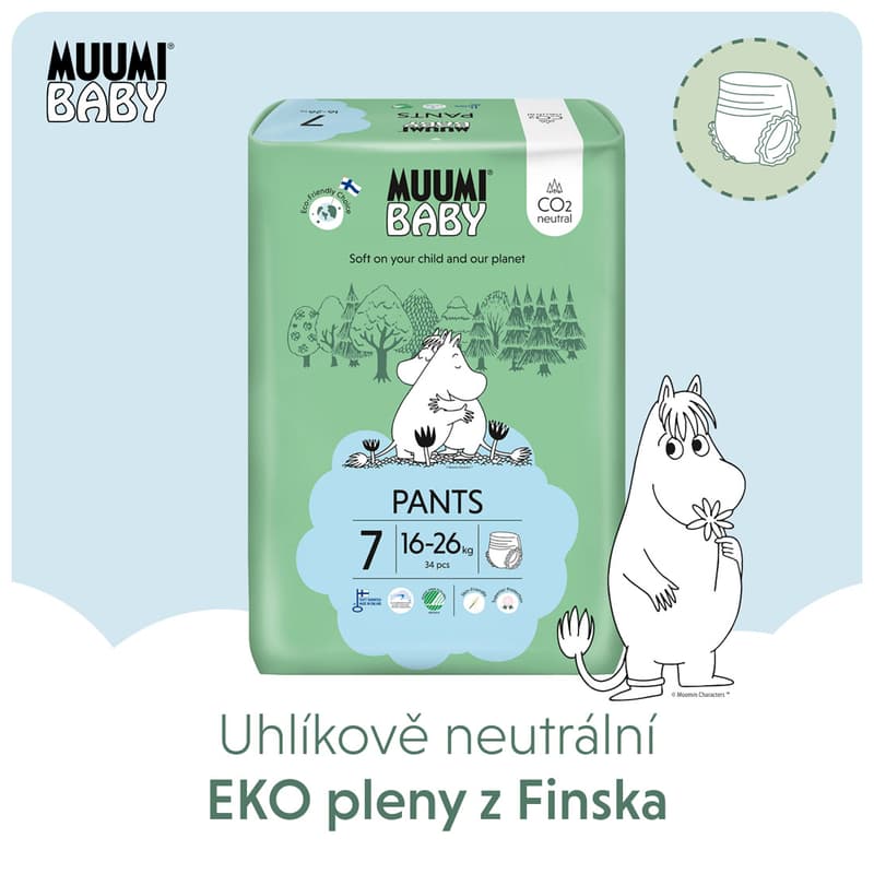 Muumi Baby EKO Plenkové kalhotky pants extra velké 7 (16–26 kg)