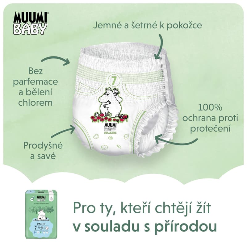 Muumi Baby EKO Plenkové kalhotky pants extra velké 7 (16–26 kg)