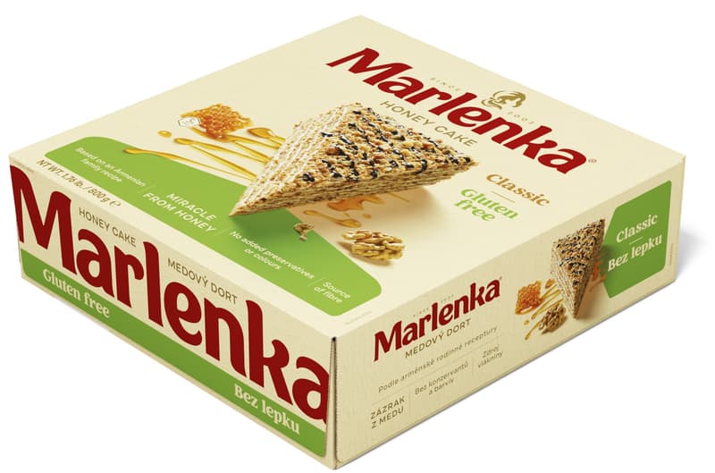 Marlenka Bezlepkový medový dort s oříšky